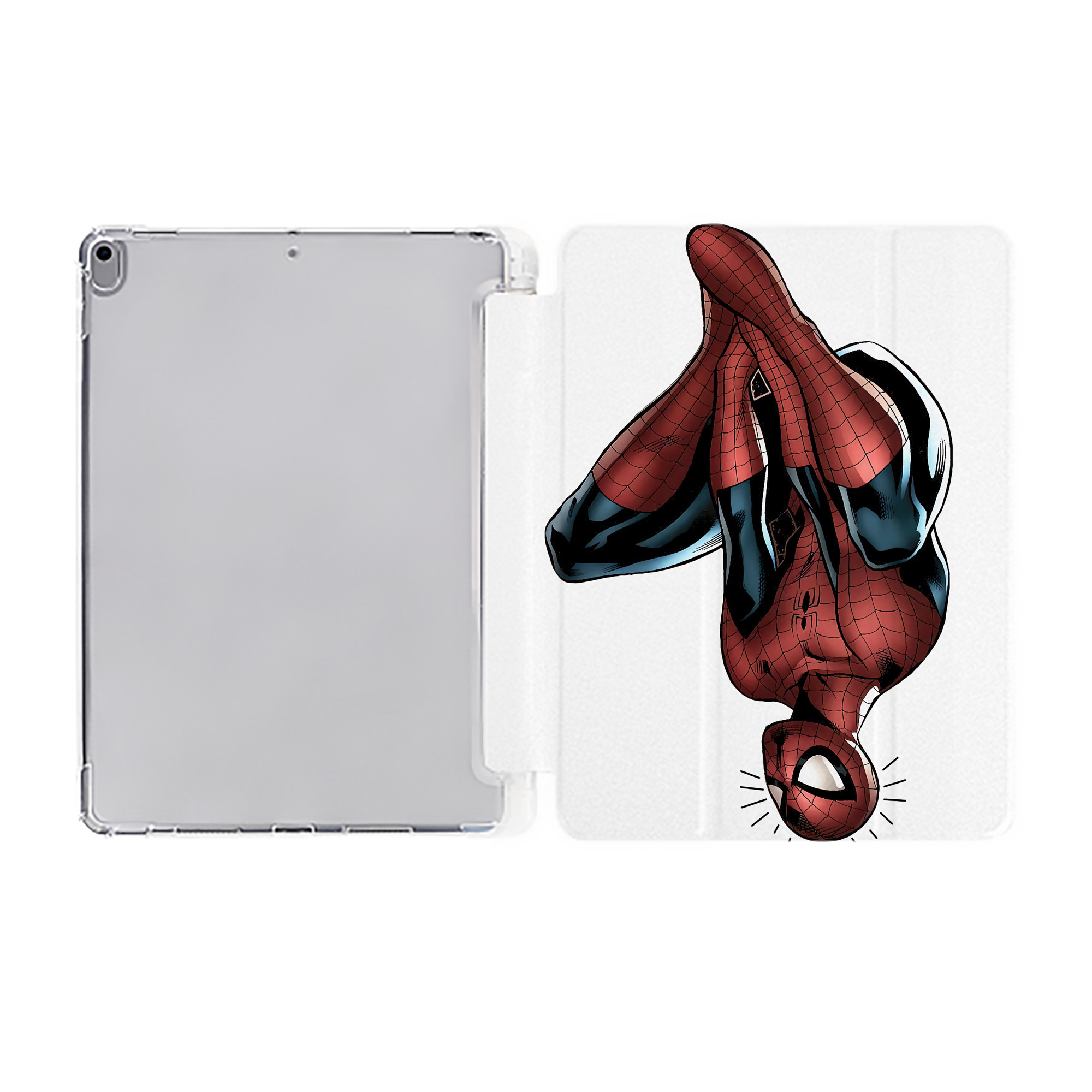 （画像用） Spider Man スパイダーマン IPad ケース ペン収納付き 三つ折りスタンド PUレザー×シリコン 対応機種9.5/10.5/10.9インチ